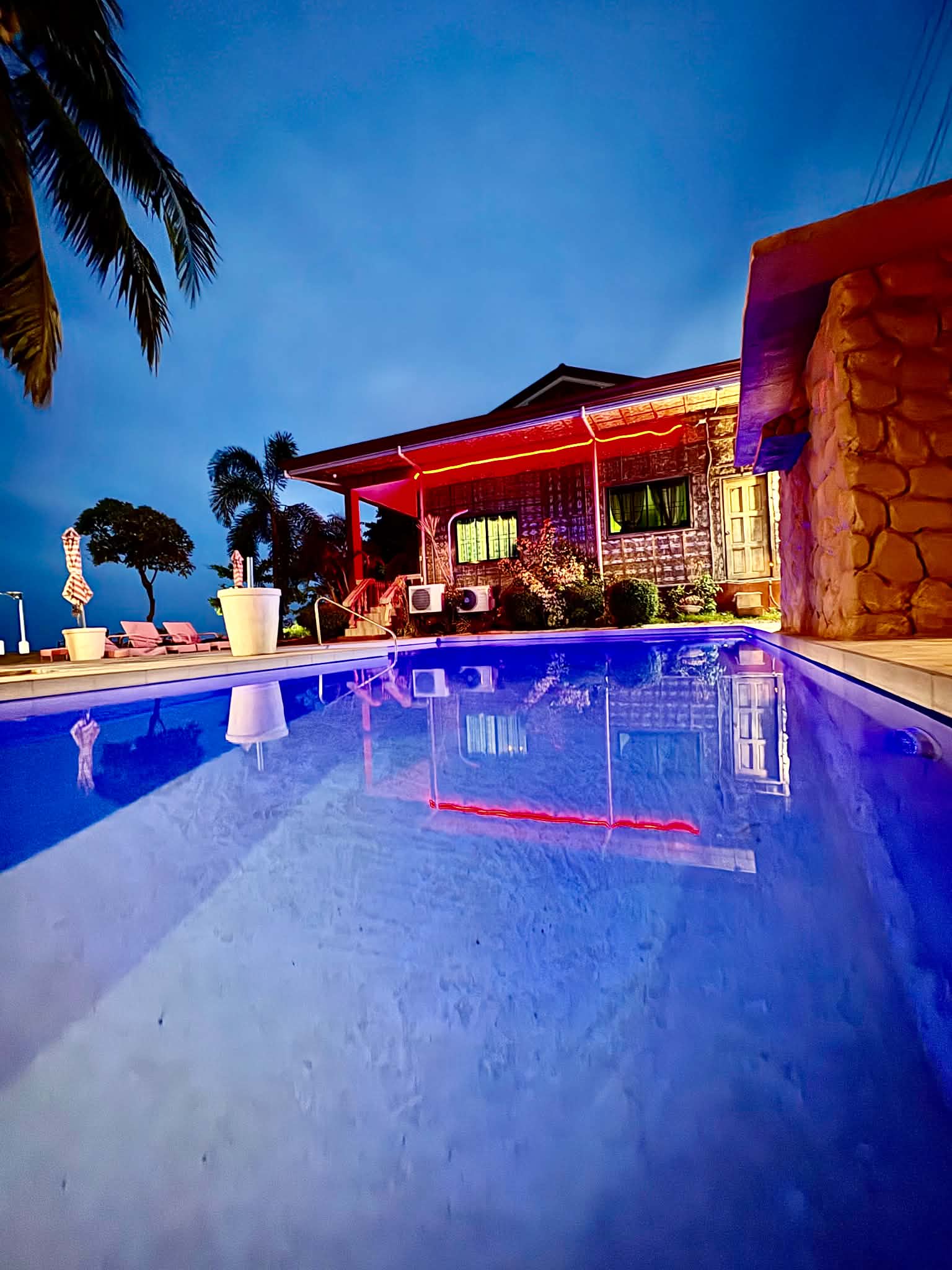 Poolside Ambiance at Night at Balay Amakan